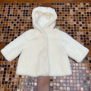 Janie and Jack Baby Layette Faux Fur Hooded Coat
